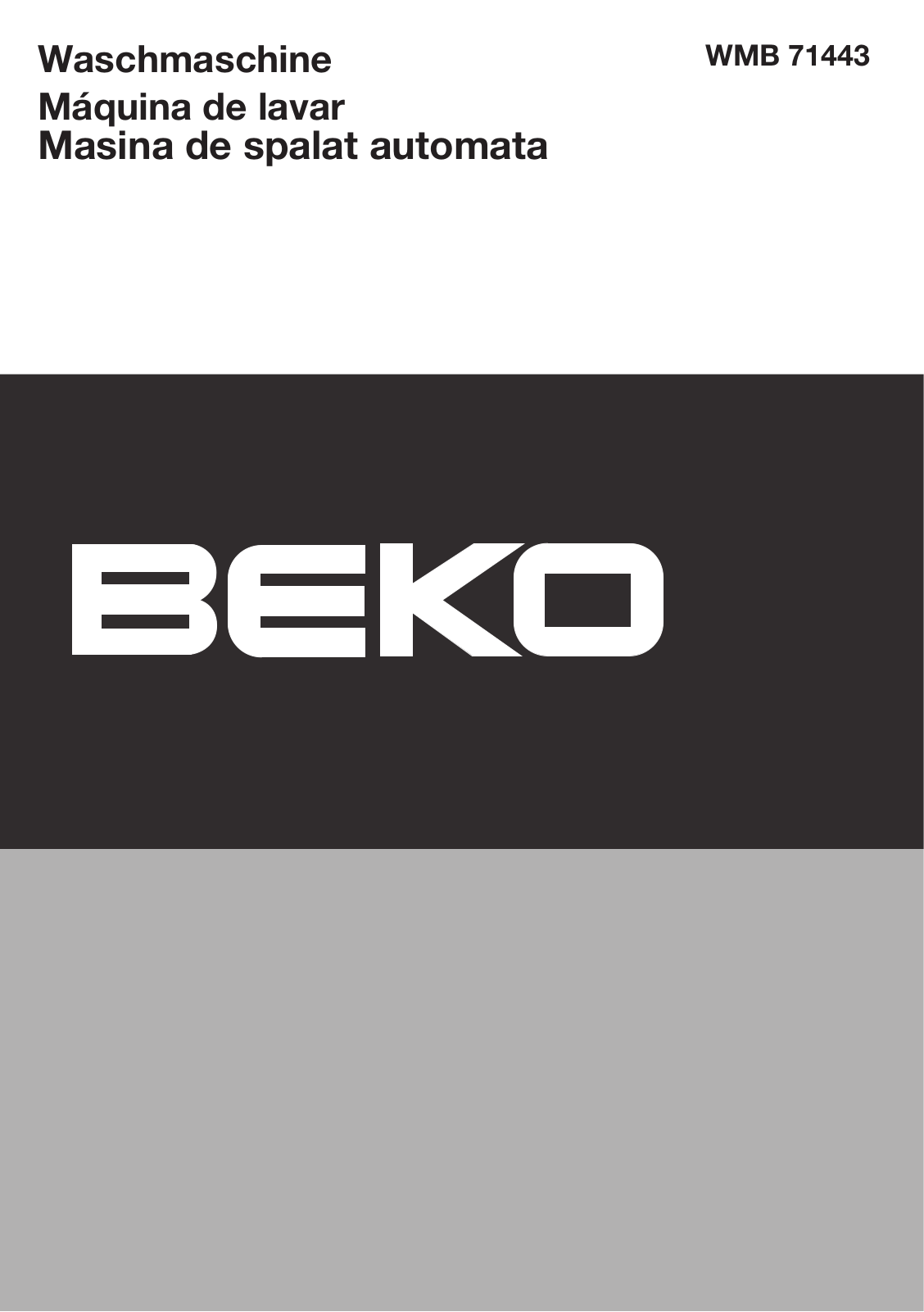 Beko WMB 71443 User manual