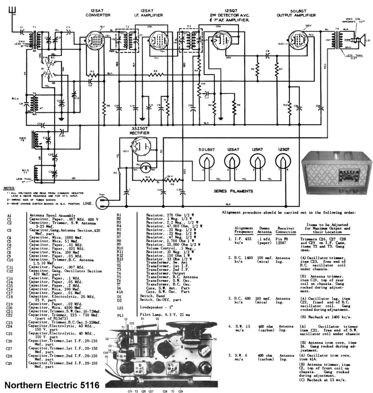 Northern Electric 5116 schematic