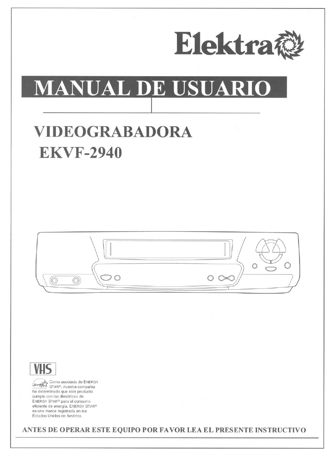 Funai EKVF2940 User Manual