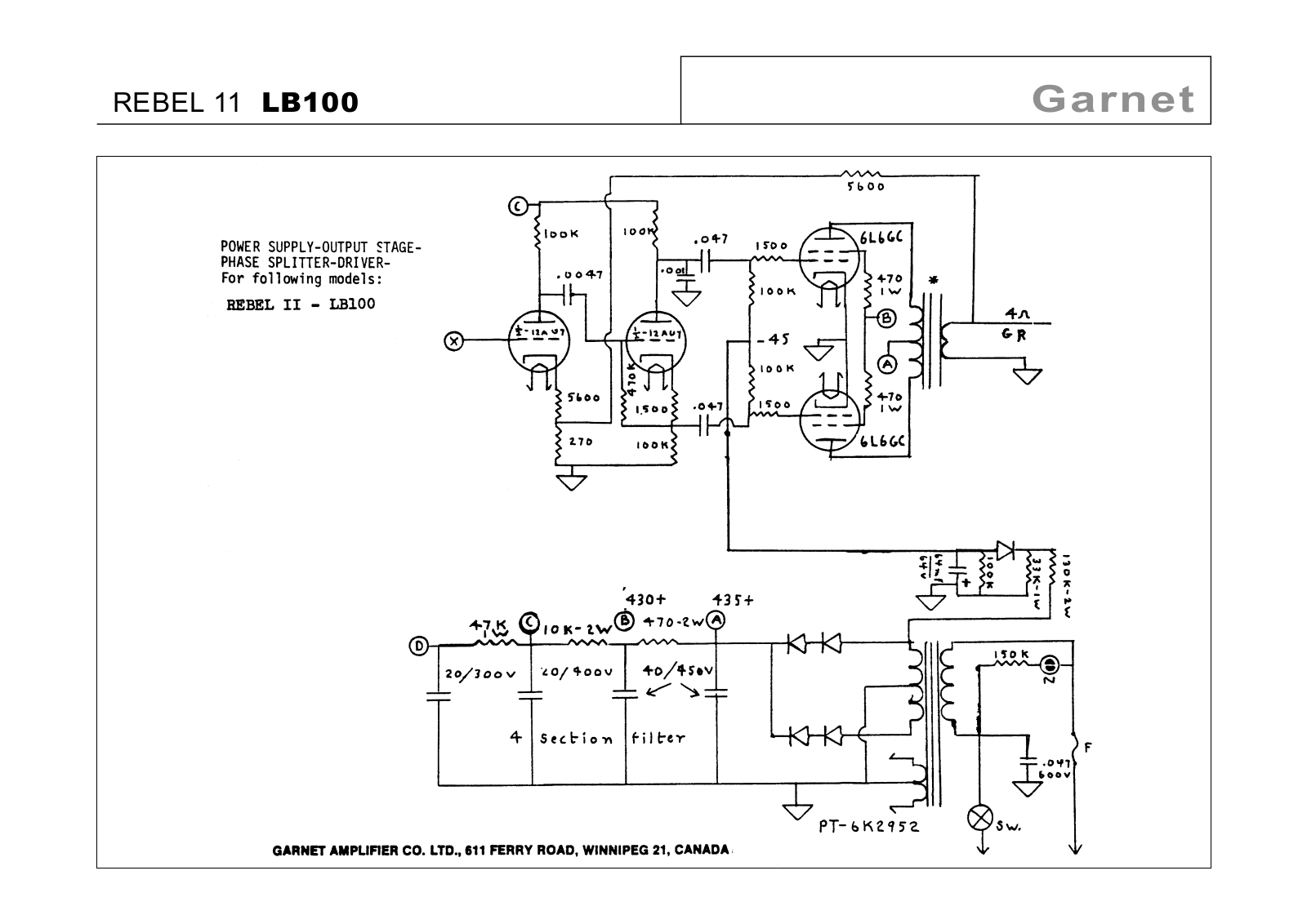 Garnet lb100 schematic