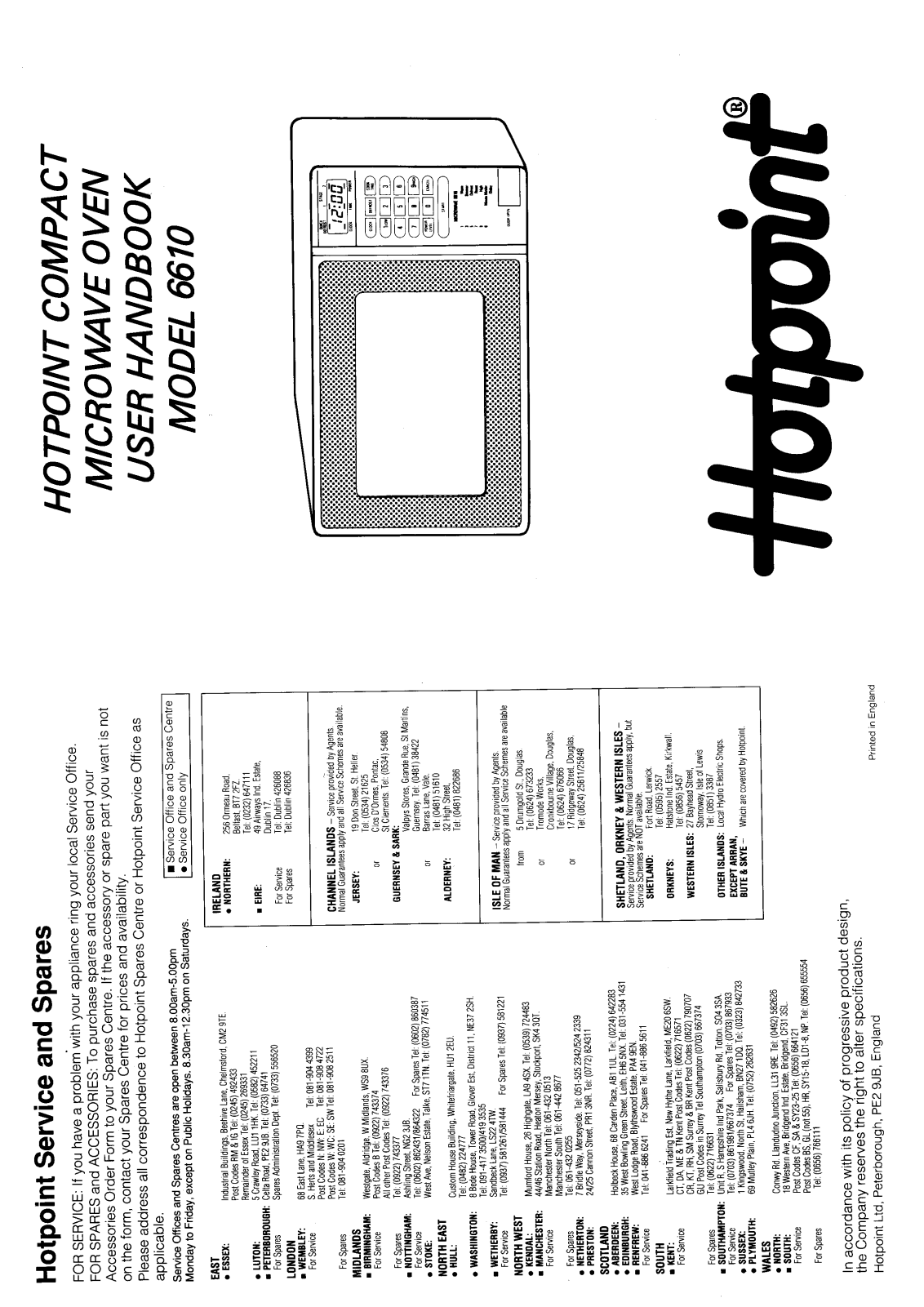 Hotpoint 6610 User Manual