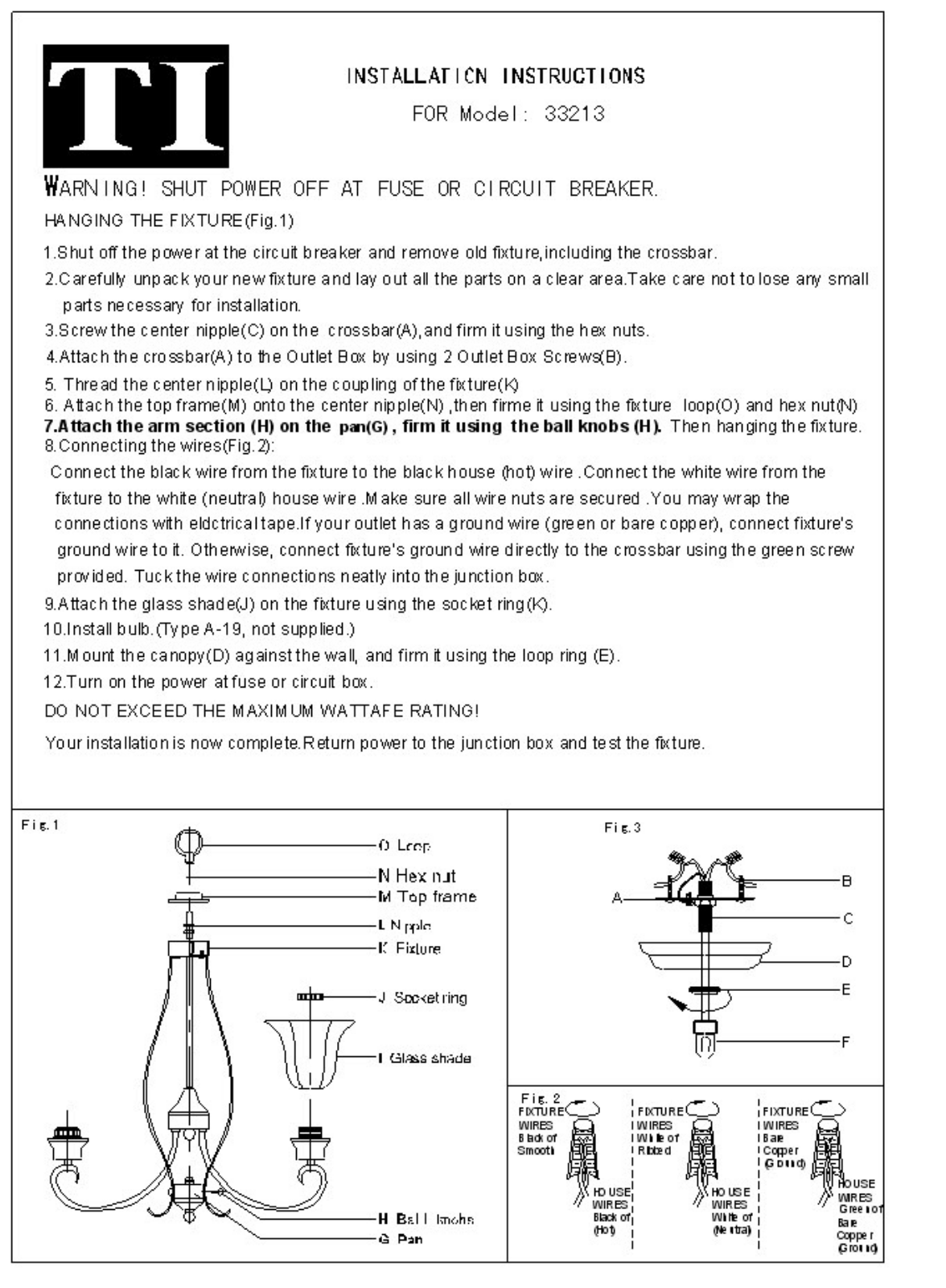 Triarch 33213 User Manual