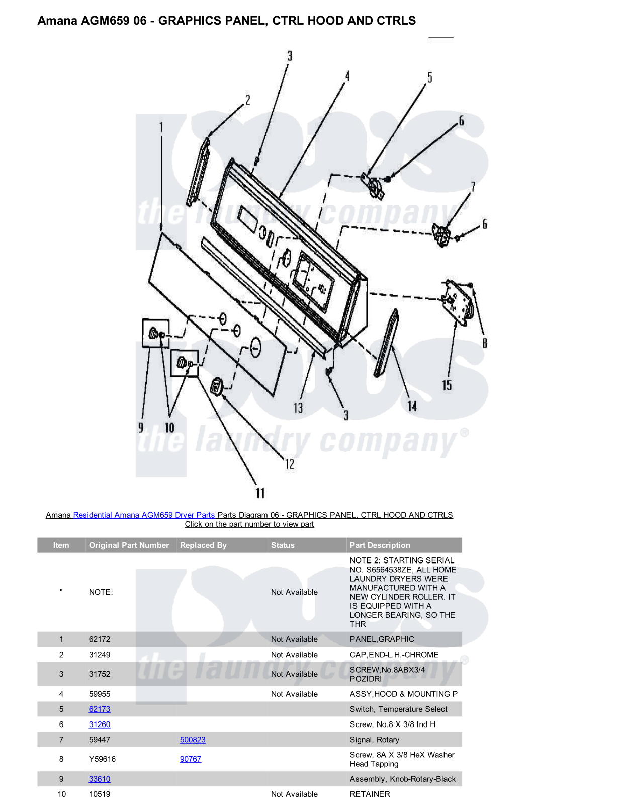 Amana AGM659 Parts Diagram