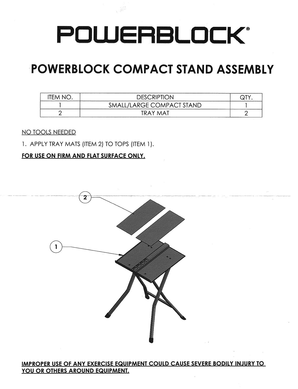 Powerblock Compact Stand Assembly Instructions