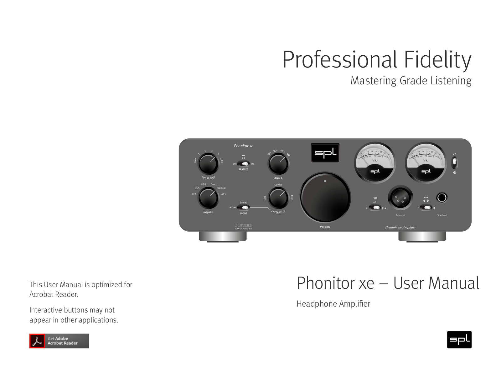 SPL Phonitor XE+DAC768xs silver, Phonitor XE+DAC768xs red, Phonitor XE silver, Phonitor XE black, Phonitor XE+DAC768xs black SPL Phonitor XE.pdf - ManualMachine.com