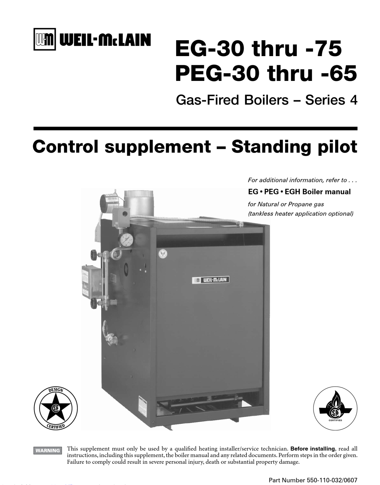 Weil-McLain EG-30 THRU -75, PEG-30 THRU -65 User Manual