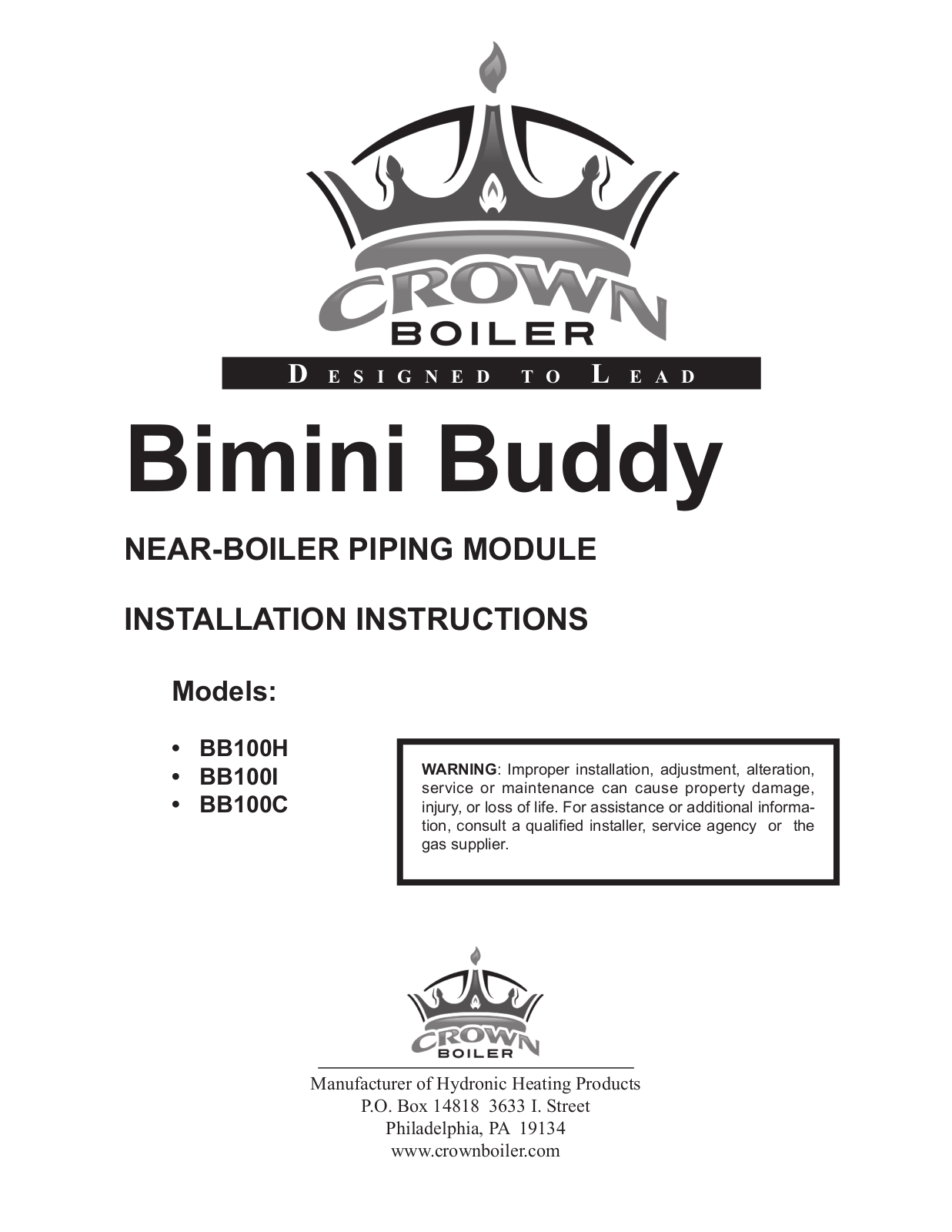 Crown BB100H User Manual