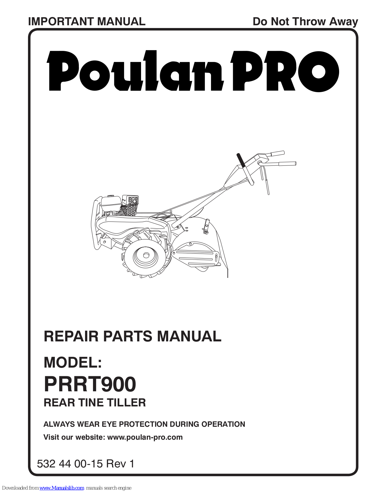 Poulan Pro Pro PRRT900 Repair Parts Manual