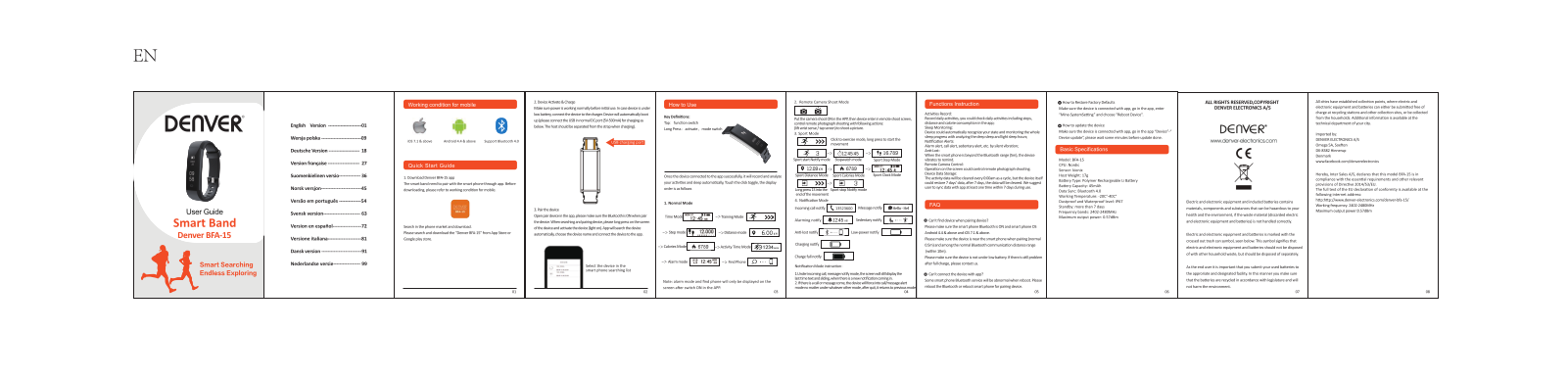 Denver BFA-15 operation manual