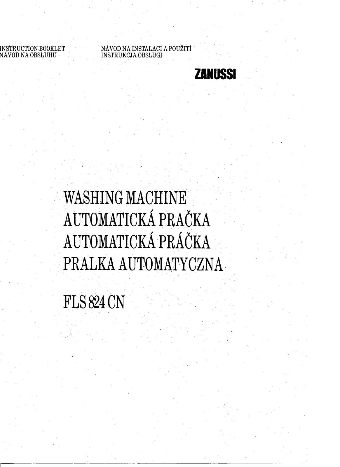 Zanussi FLS824CN User Manual