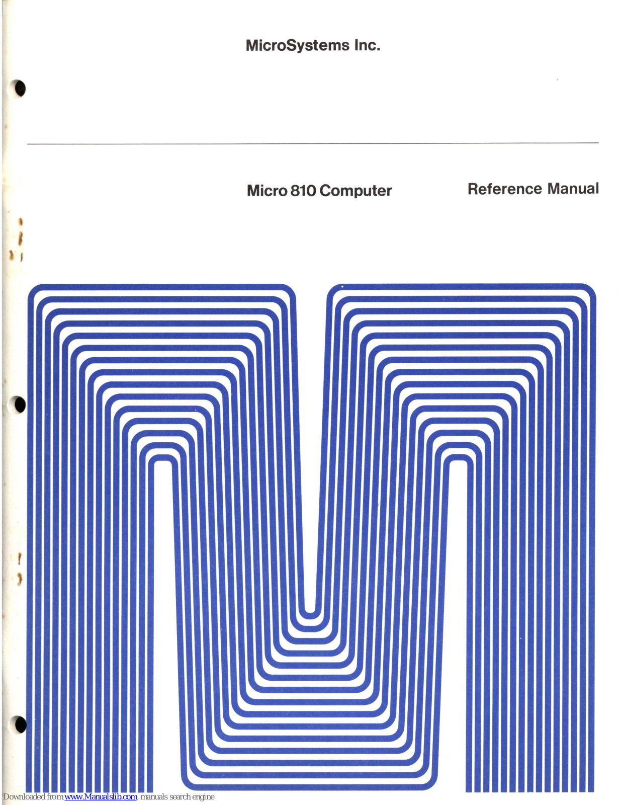 MicroSystems Inc. Micro 810 Reference Manual