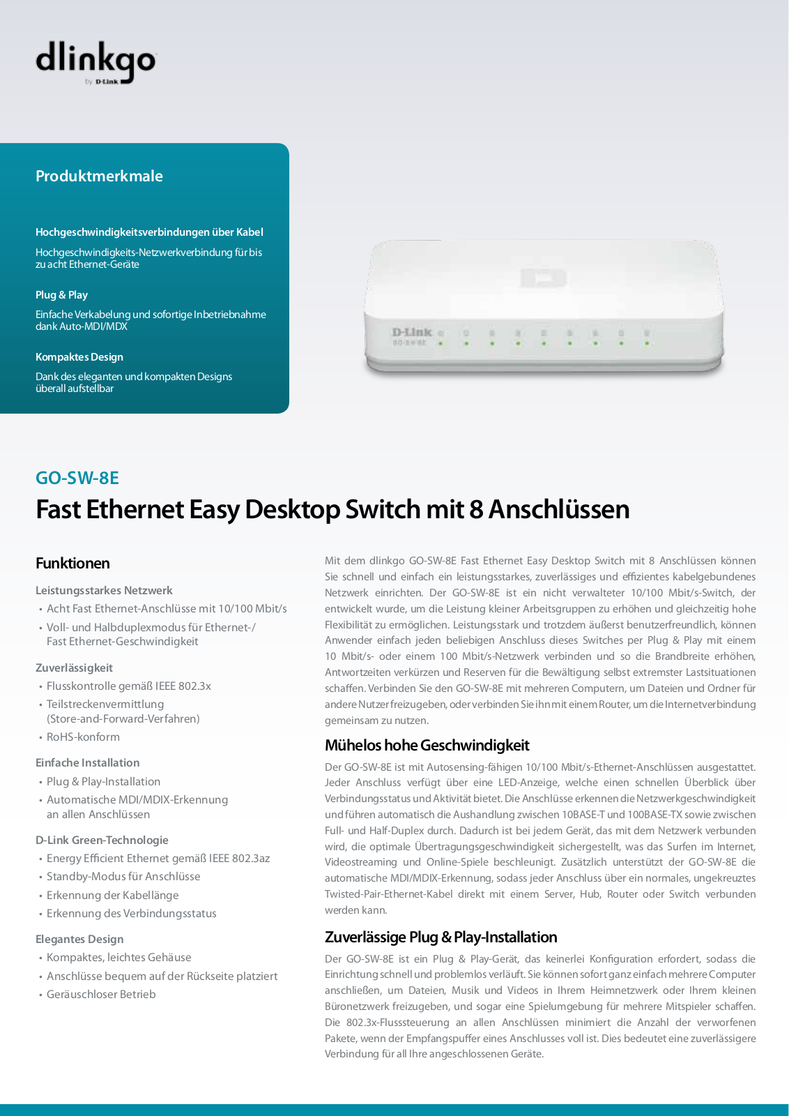 D-Link GO-SW-8E User Manual