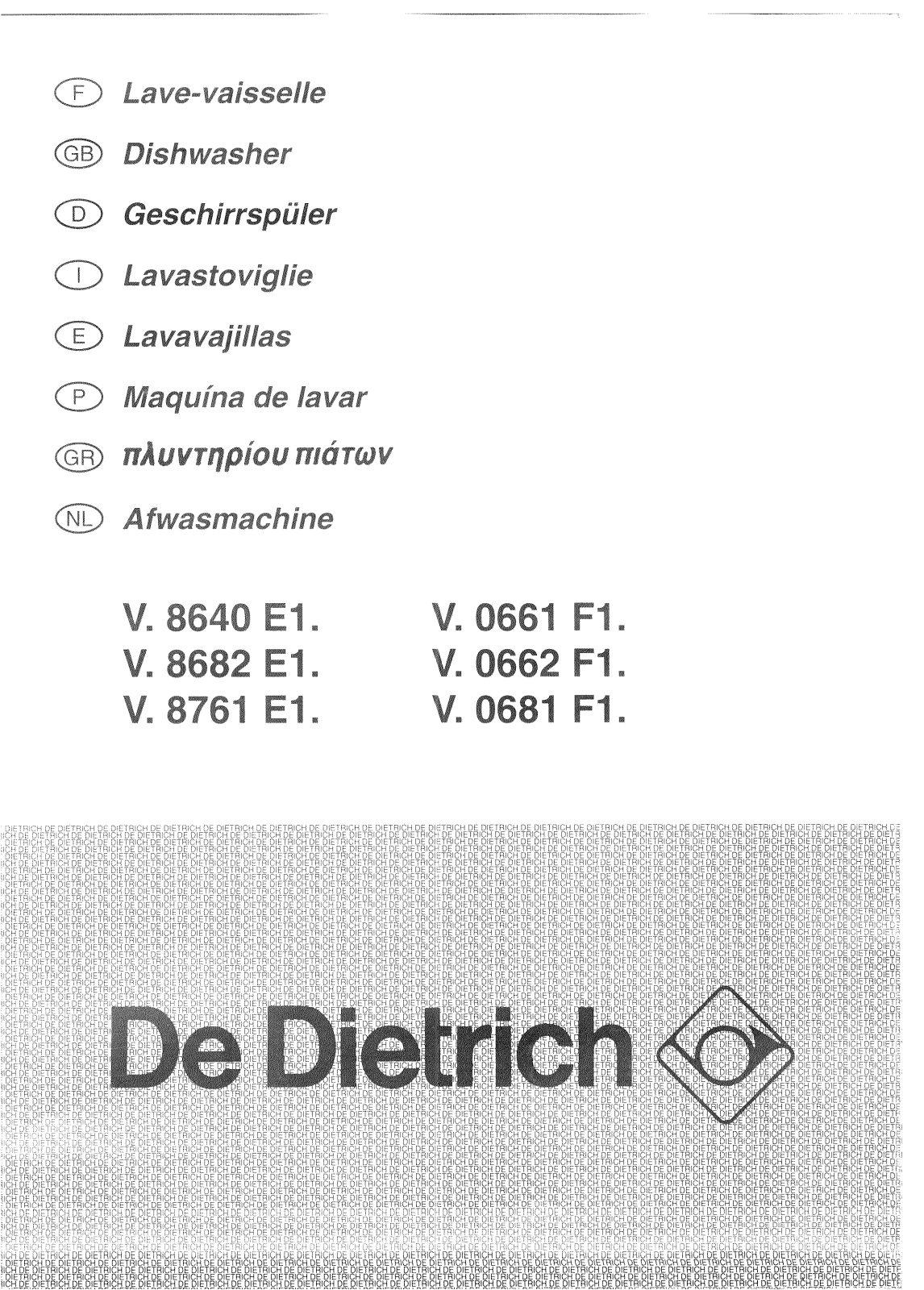 De dietrich VN8640E1, VA8761E1, VN8761E1, VW8640E1, VB8761E1 User Manual