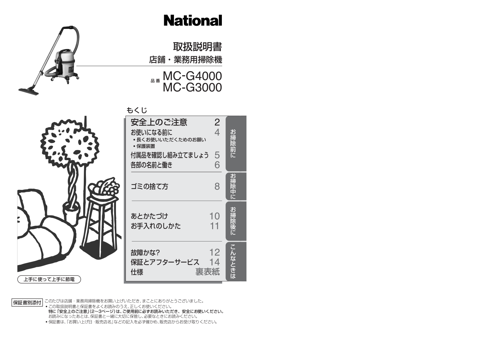 Panasonic MC-G400, MC-G3000 User Manual