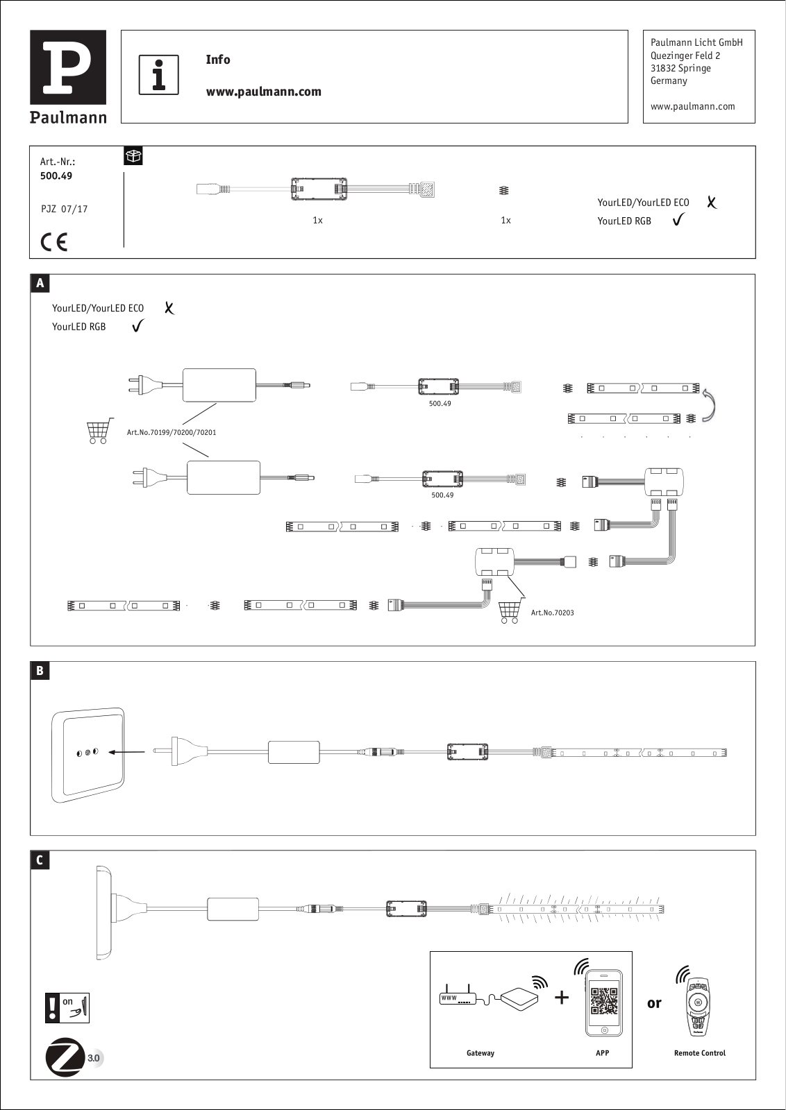 Paulmann 50049 Safety instructions