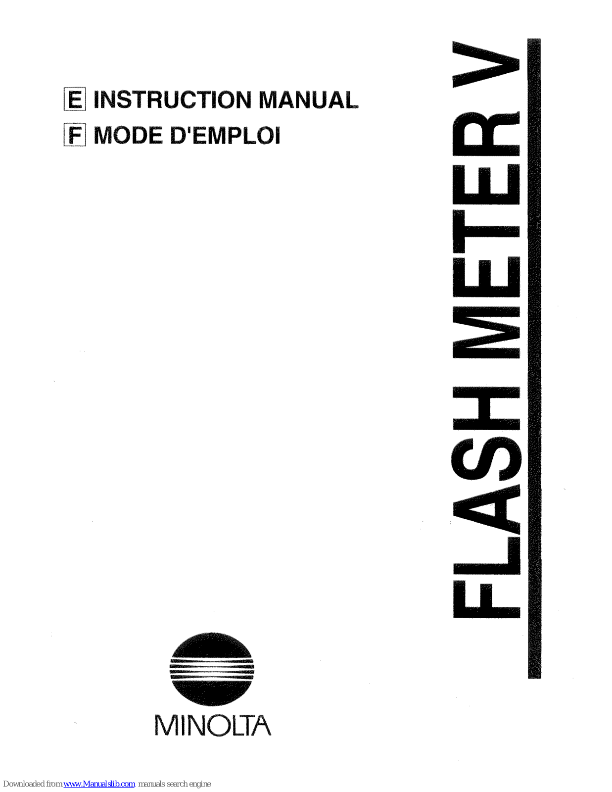 Minolta FLASH METER V - PART 2, FLASH METER V User Manual