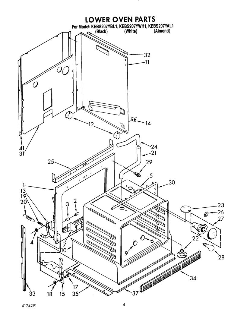 KitchenAid KEBS207YWH1 Parts List