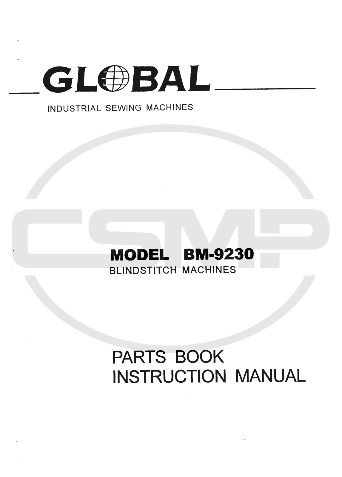 Global BM-9230 Parts Book