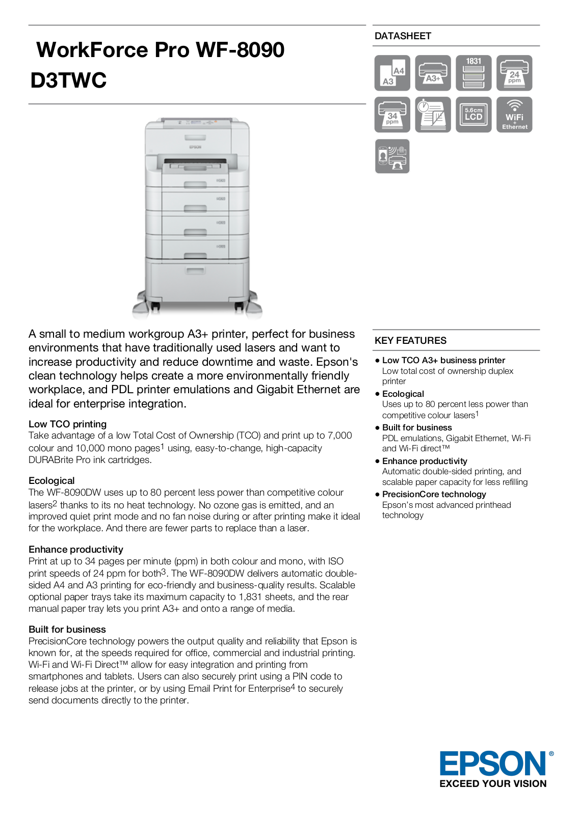 Epson C11CD43301BX Product Data Sheet