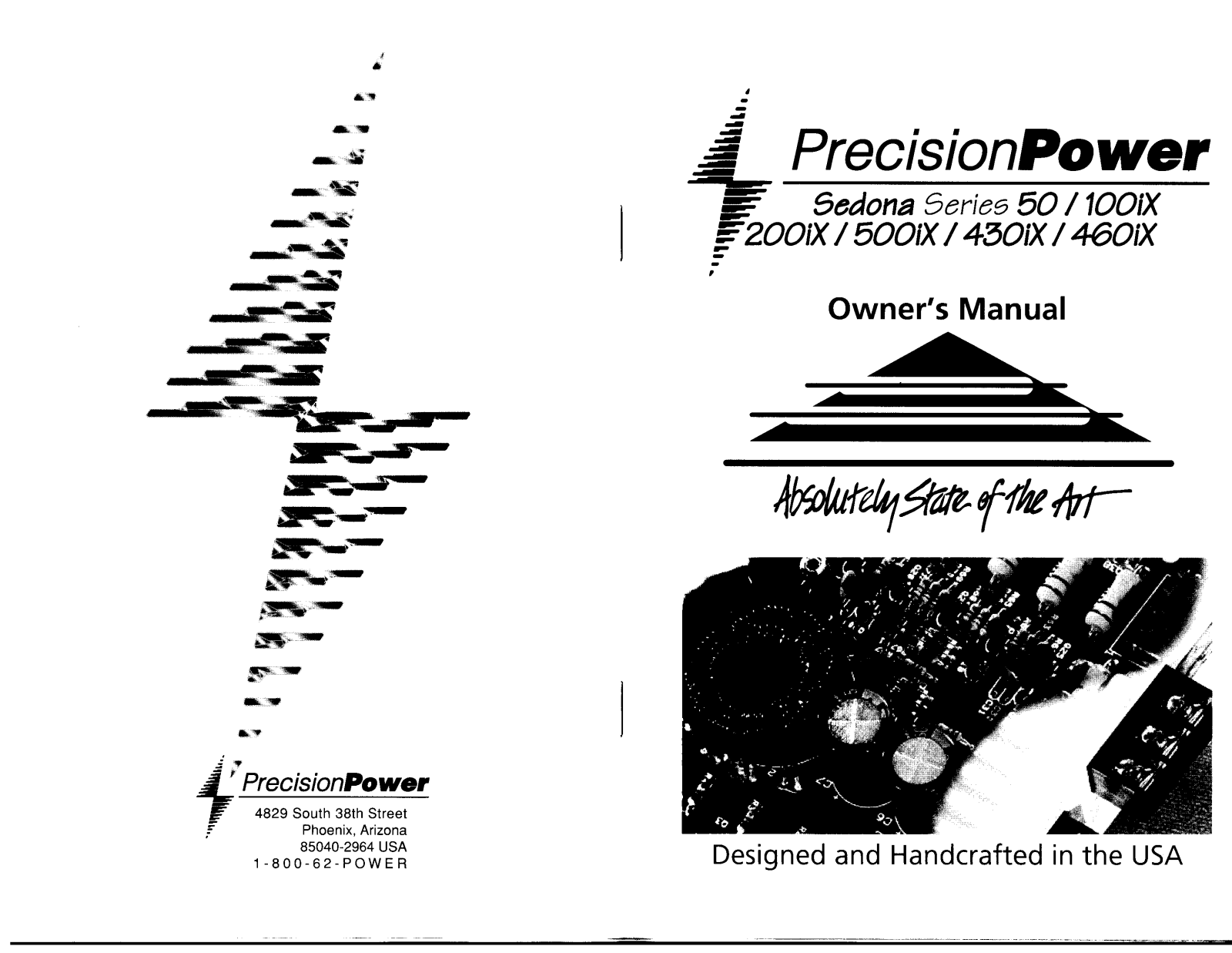 Precision Power Sedona 50, Sedona 100iX, Sedona 200iX, Sedona 500iX, Sedona 430iX Owners Manual