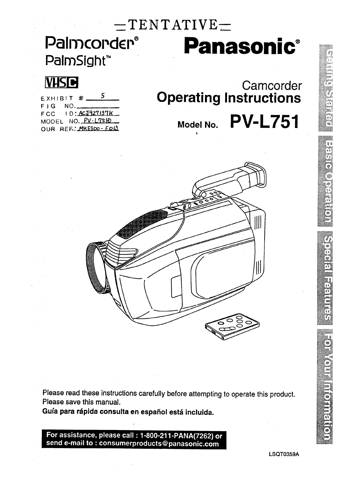 Panasonic 927137K User Manual