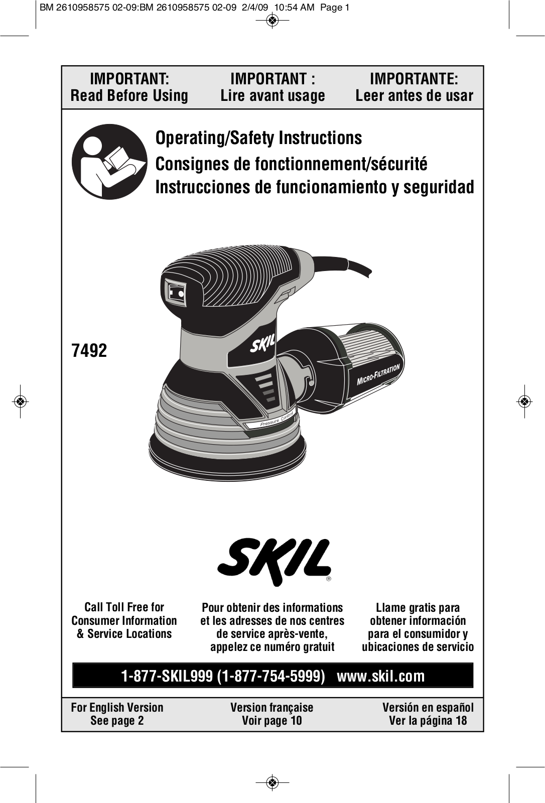 Skil 7492 Instruction Manual