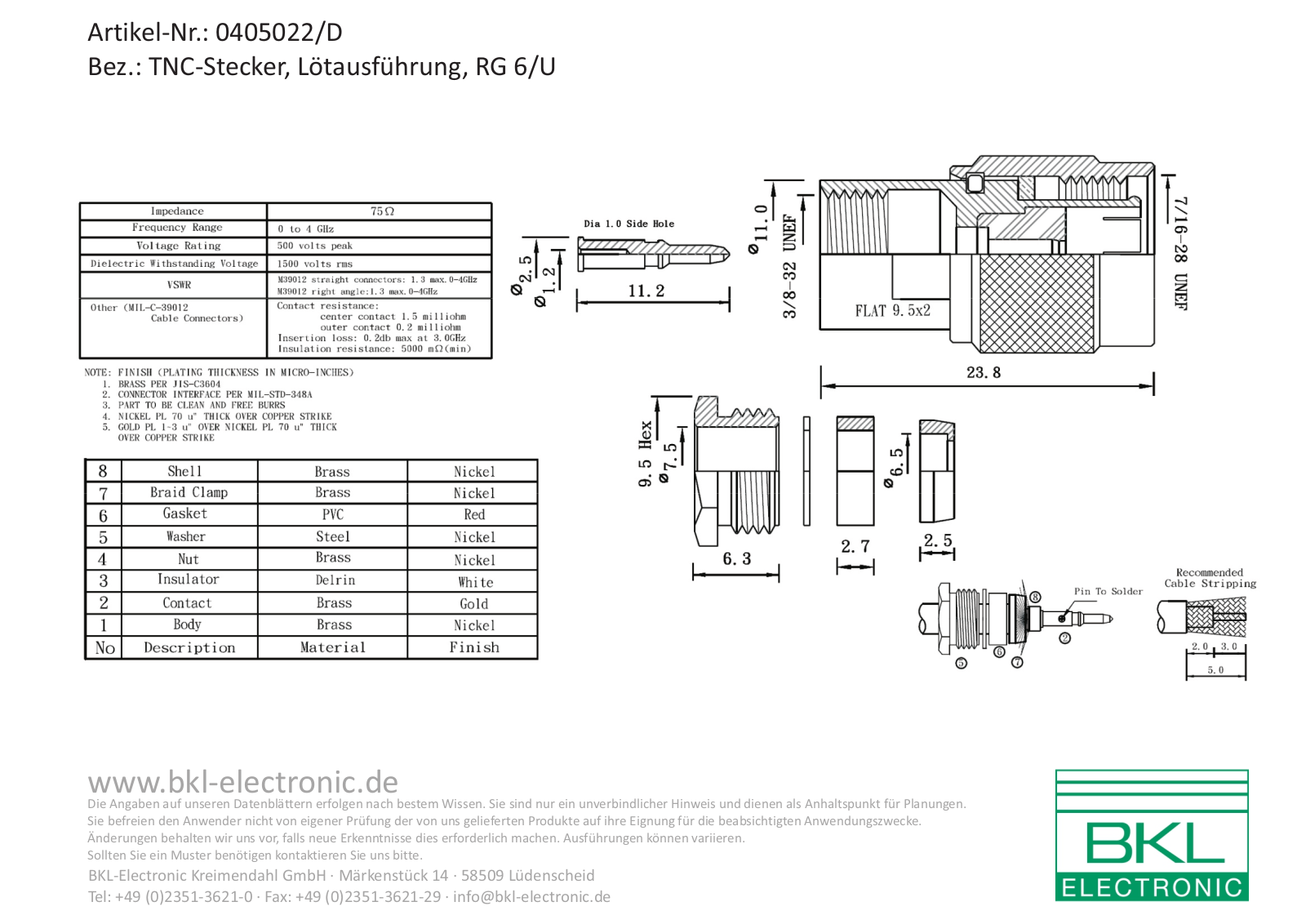 BKL BKL 0405022-D Datasheet - ManualMachine.com