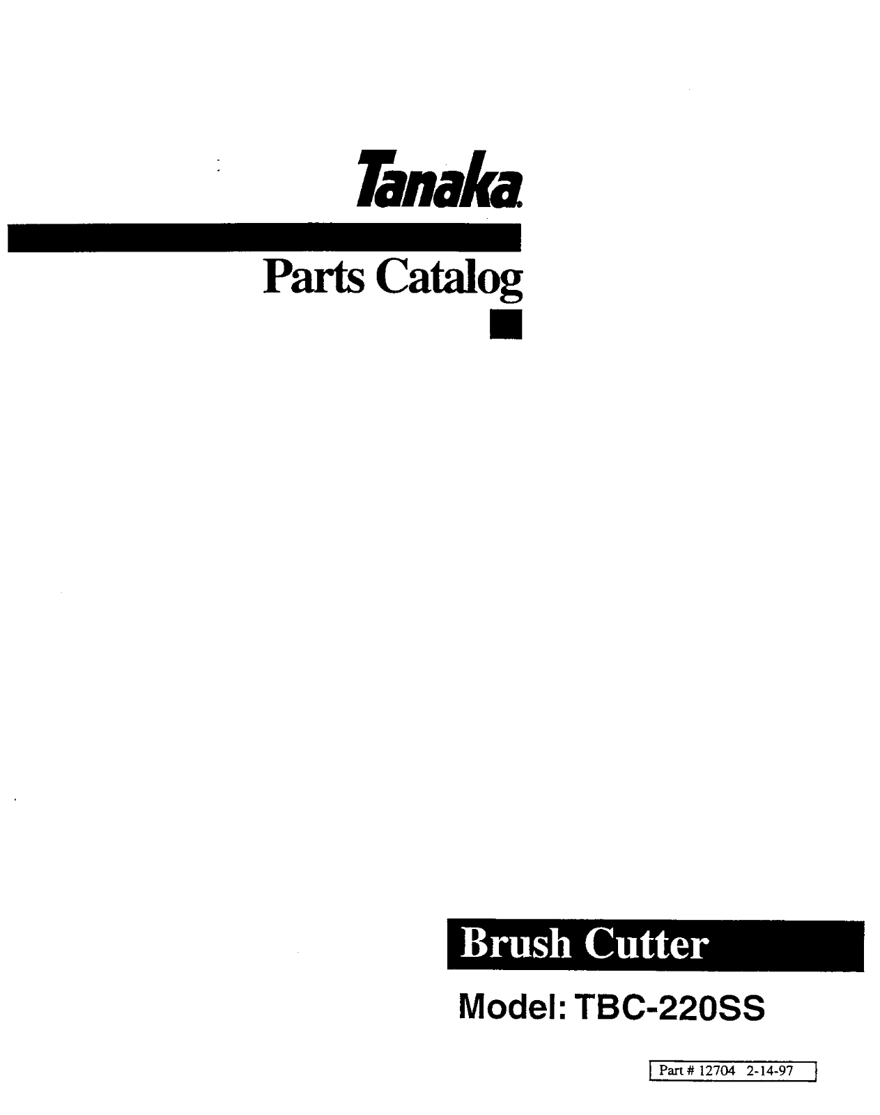 Tanaka TBC-220SS User Manual