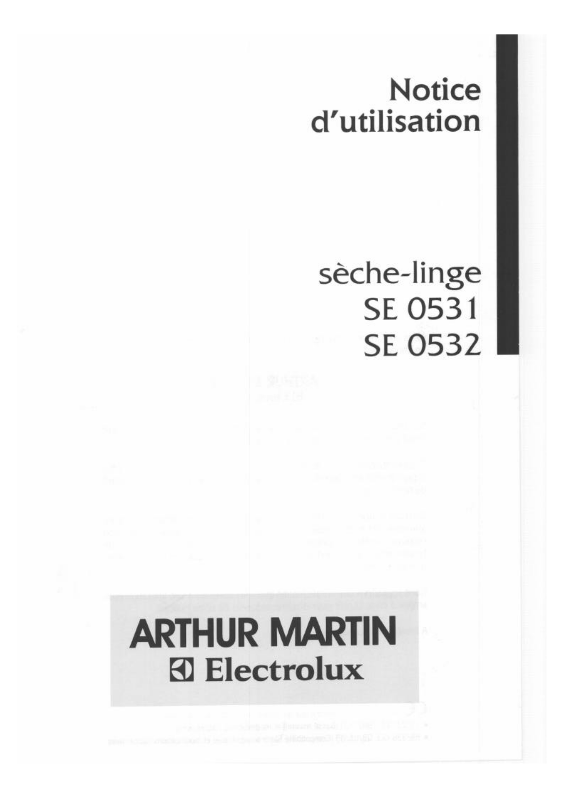 Arthur martin SE0531 User Manual