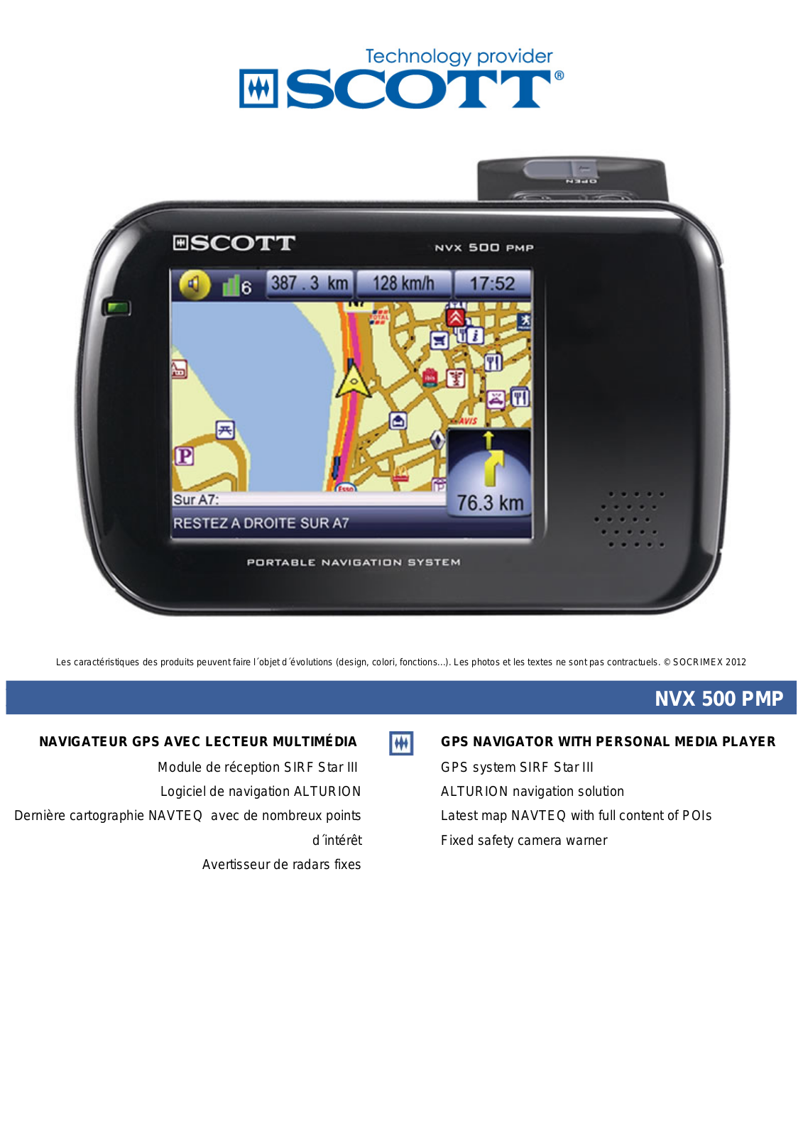 SCOTT NVX 500 PMP User Manual