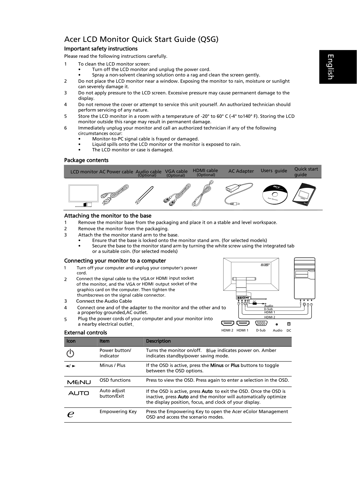 Acer S273HL User Manual