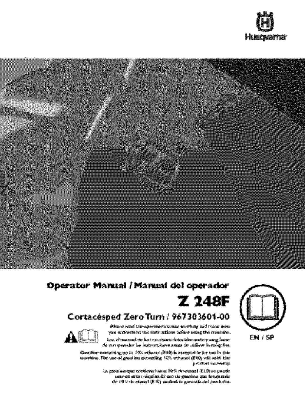 Husqvarna Z248F-96730360100, 967303601-00 Owner’s Manual