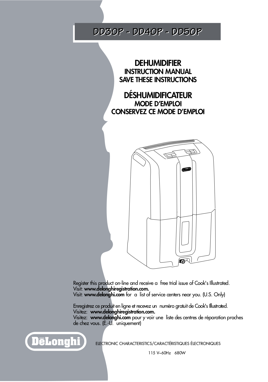 DeLonghi DD30P User Manual