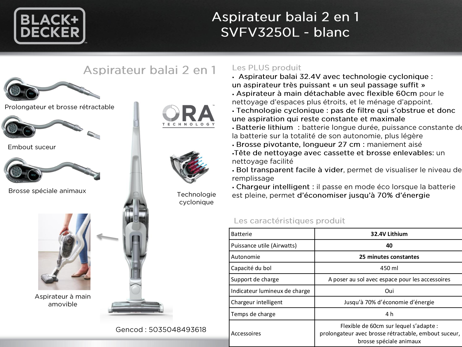 Black & Decker SVFV3250L product sheet