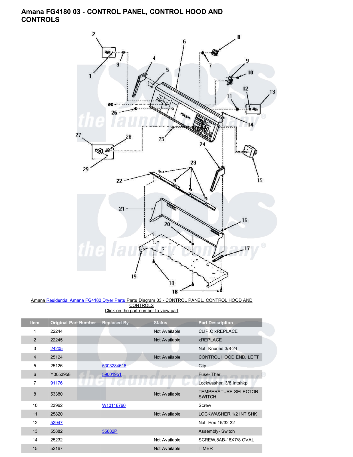 Amana FG4180 Parts Diagram