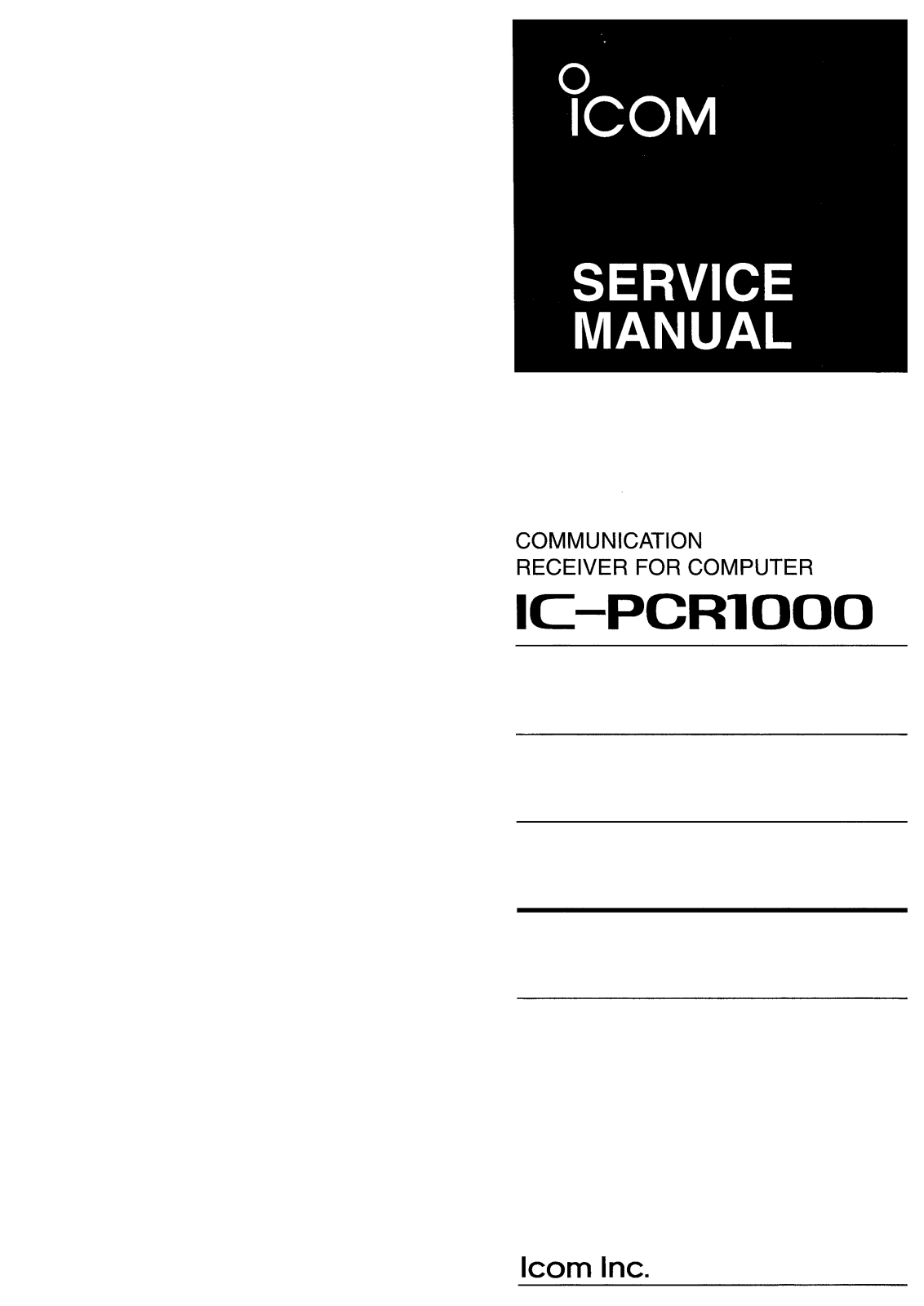 Icom IC-PCR1000 Service Manual