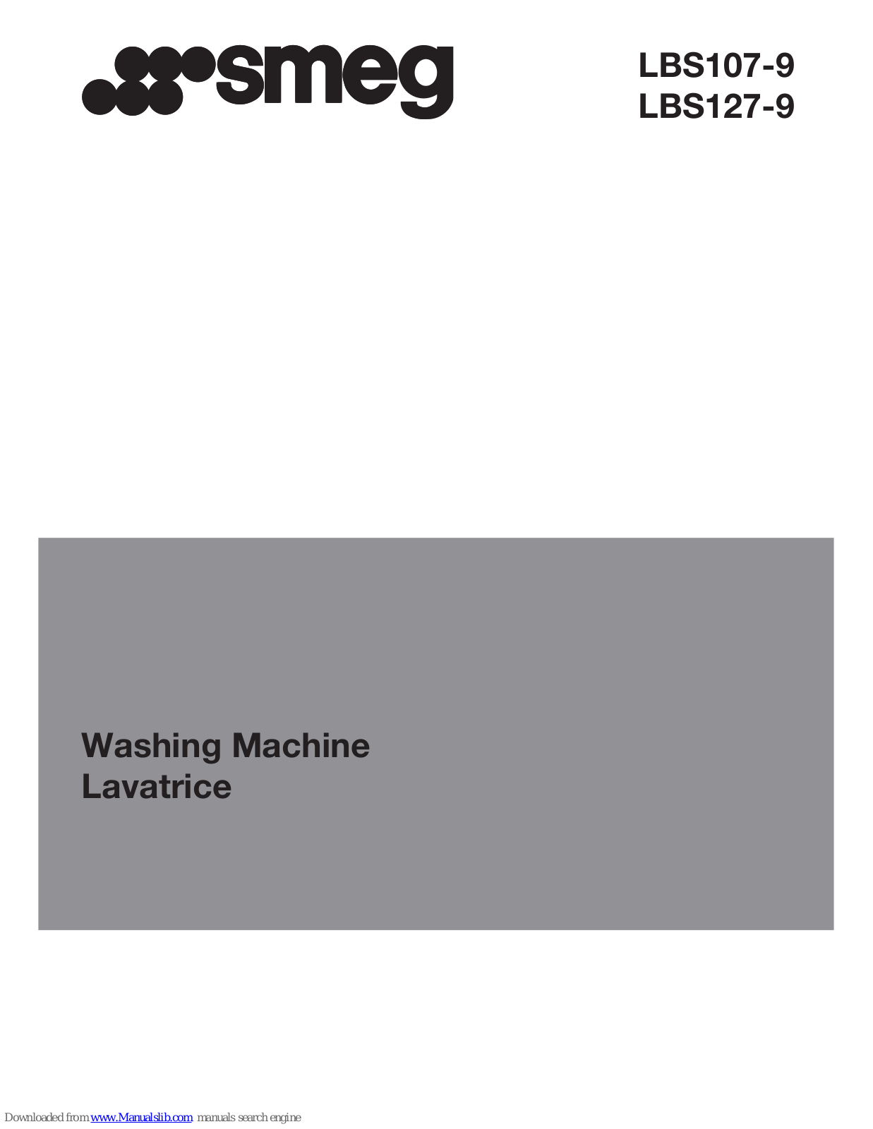 Smeg LAVATRICE LBS-27-9, LBS107-9, LBS127-9 User Manual