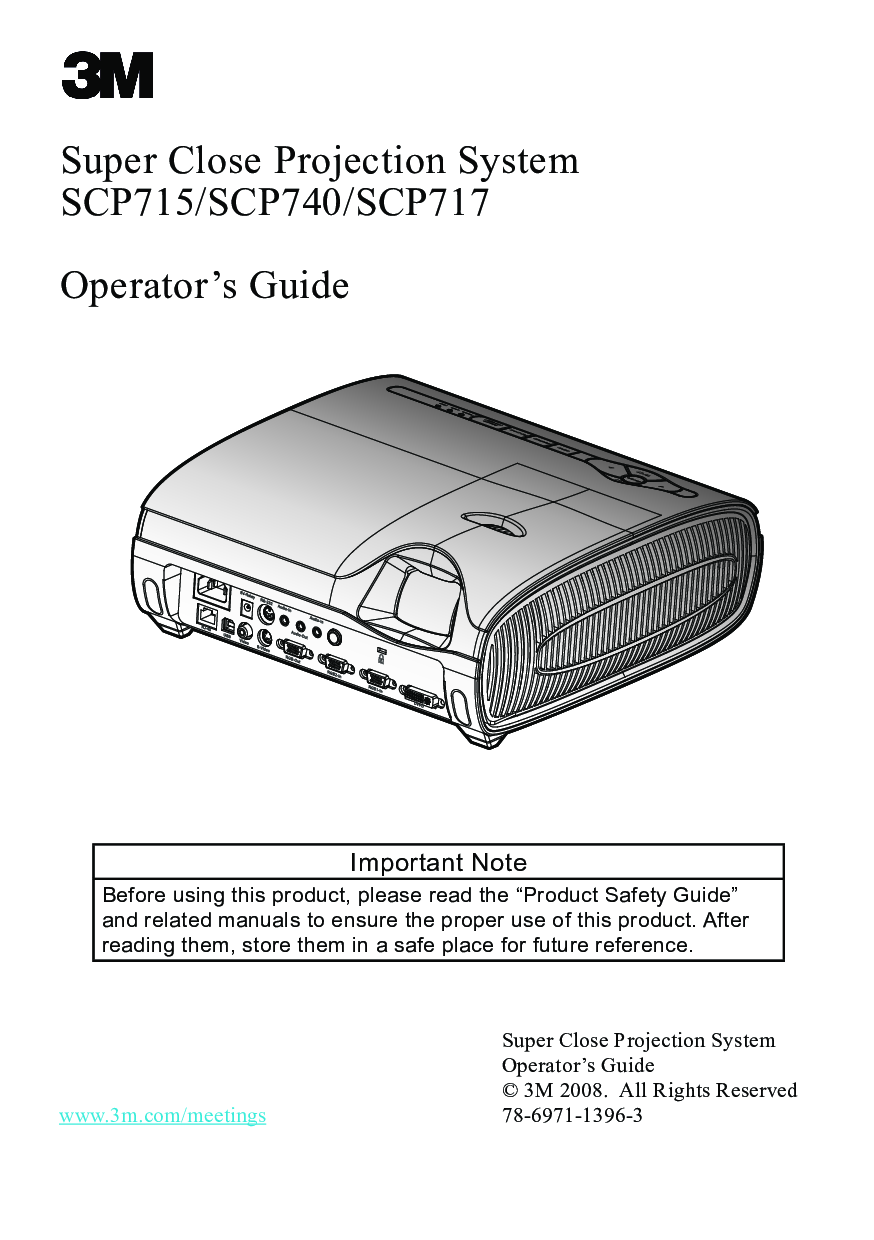 3M SCP715, SCP717, SCP740 Operator Guide