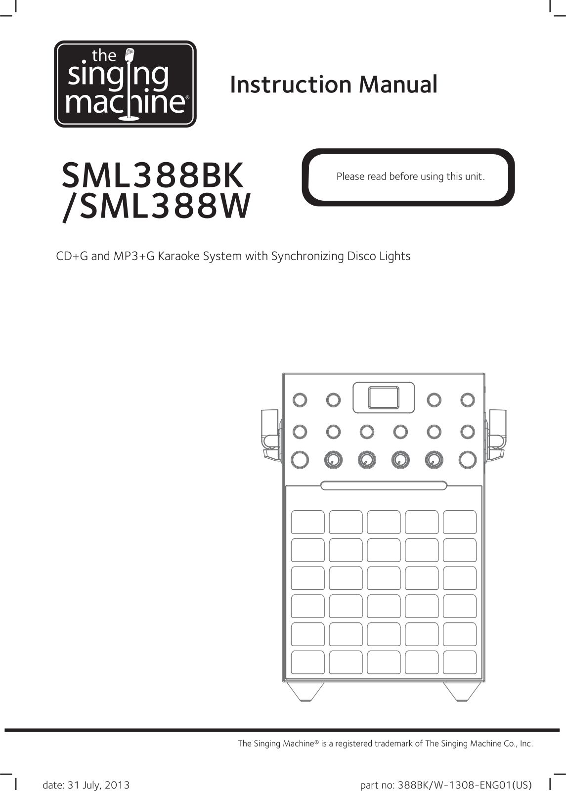 Singing Machine SML388BK User Manual