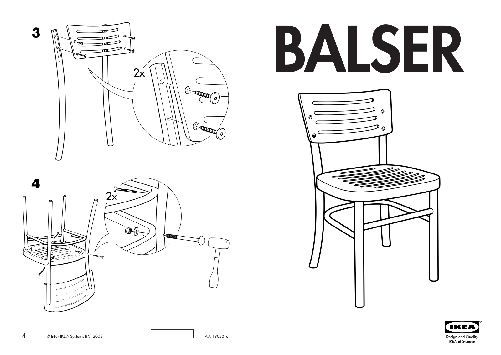 IKEA BALSER CHAIR User Manual