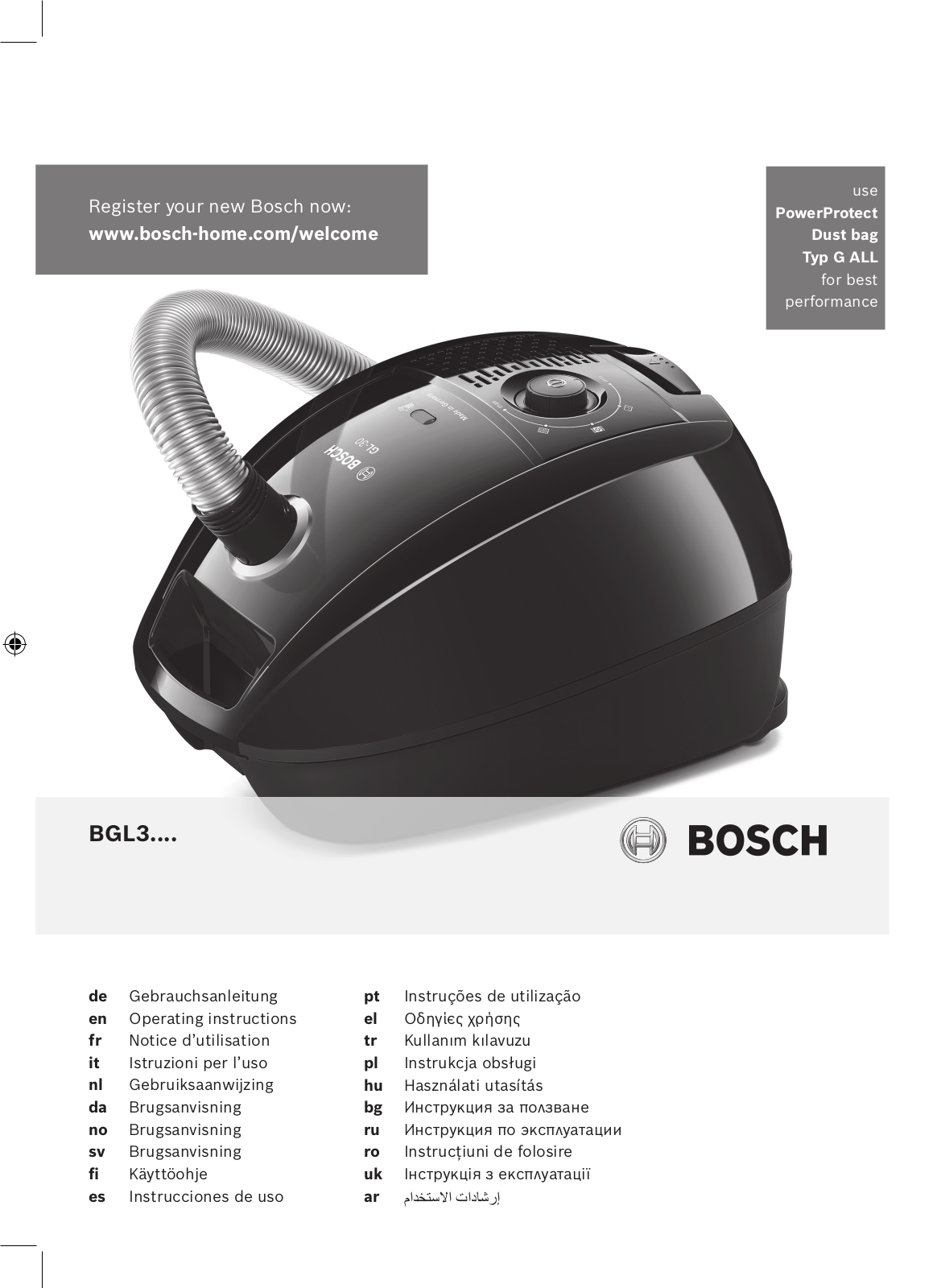 Bosch BGL3C235, BGL3A310, BGL3B110 User Manual