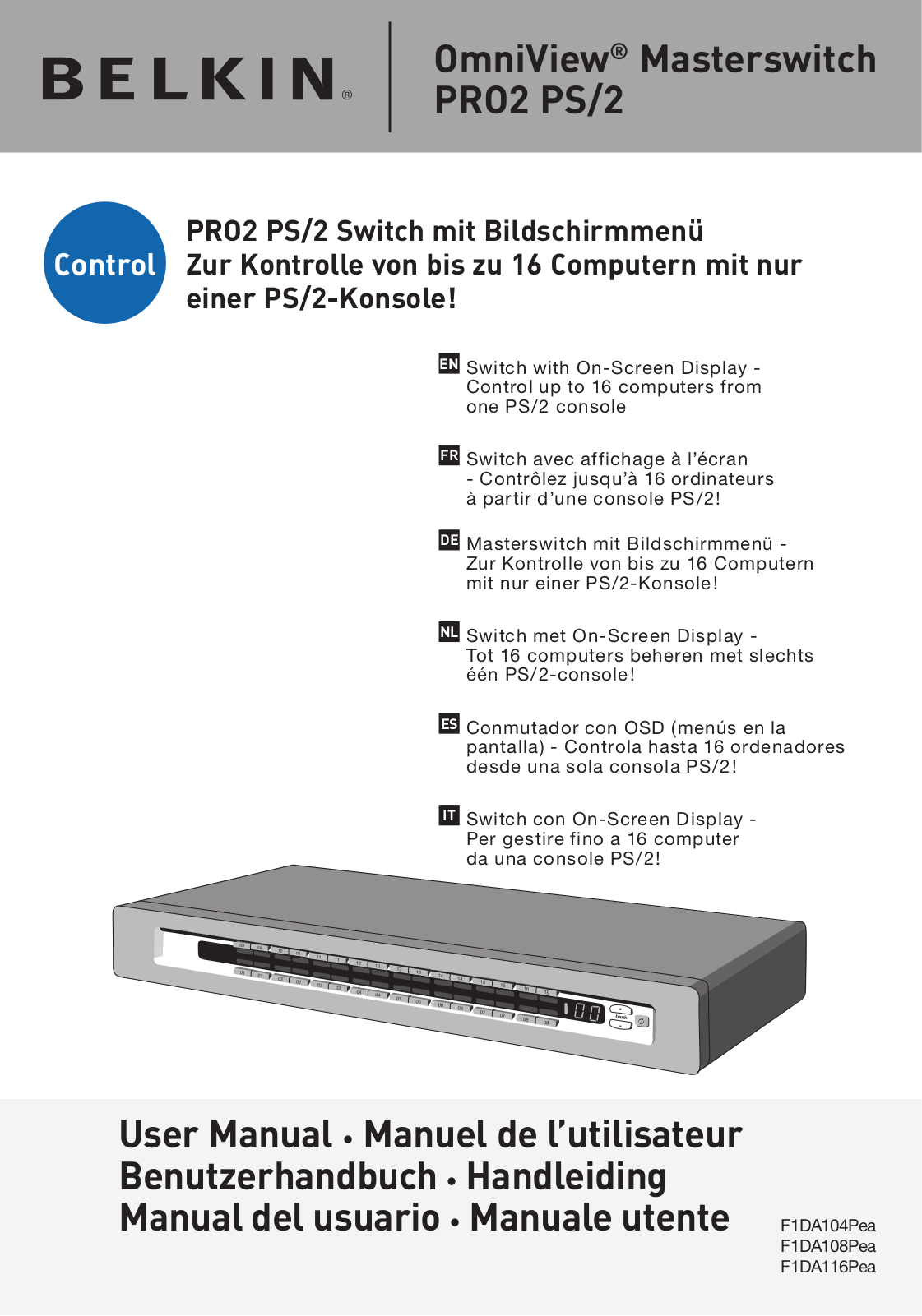 Belkin F1DA104PEA, F1DA108PEA, F1DA116PEA User Manual