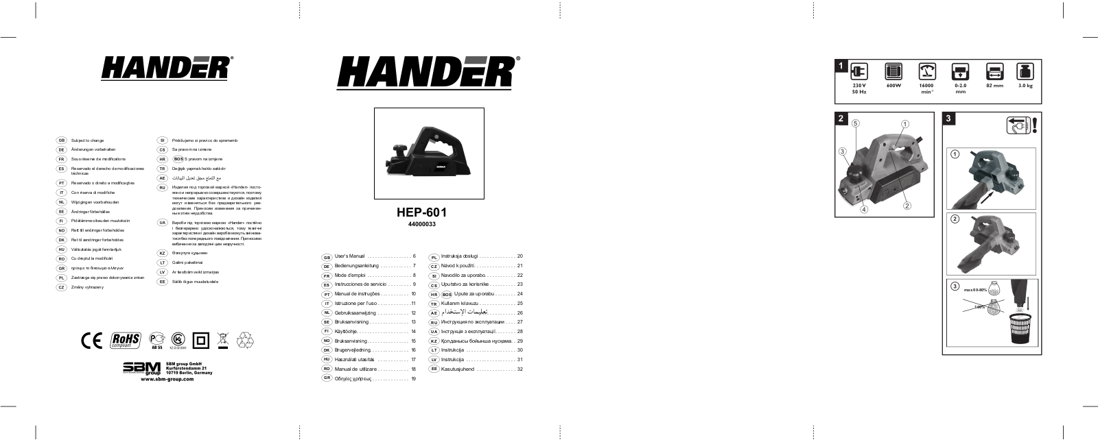 Handler HEP-601 User Manual