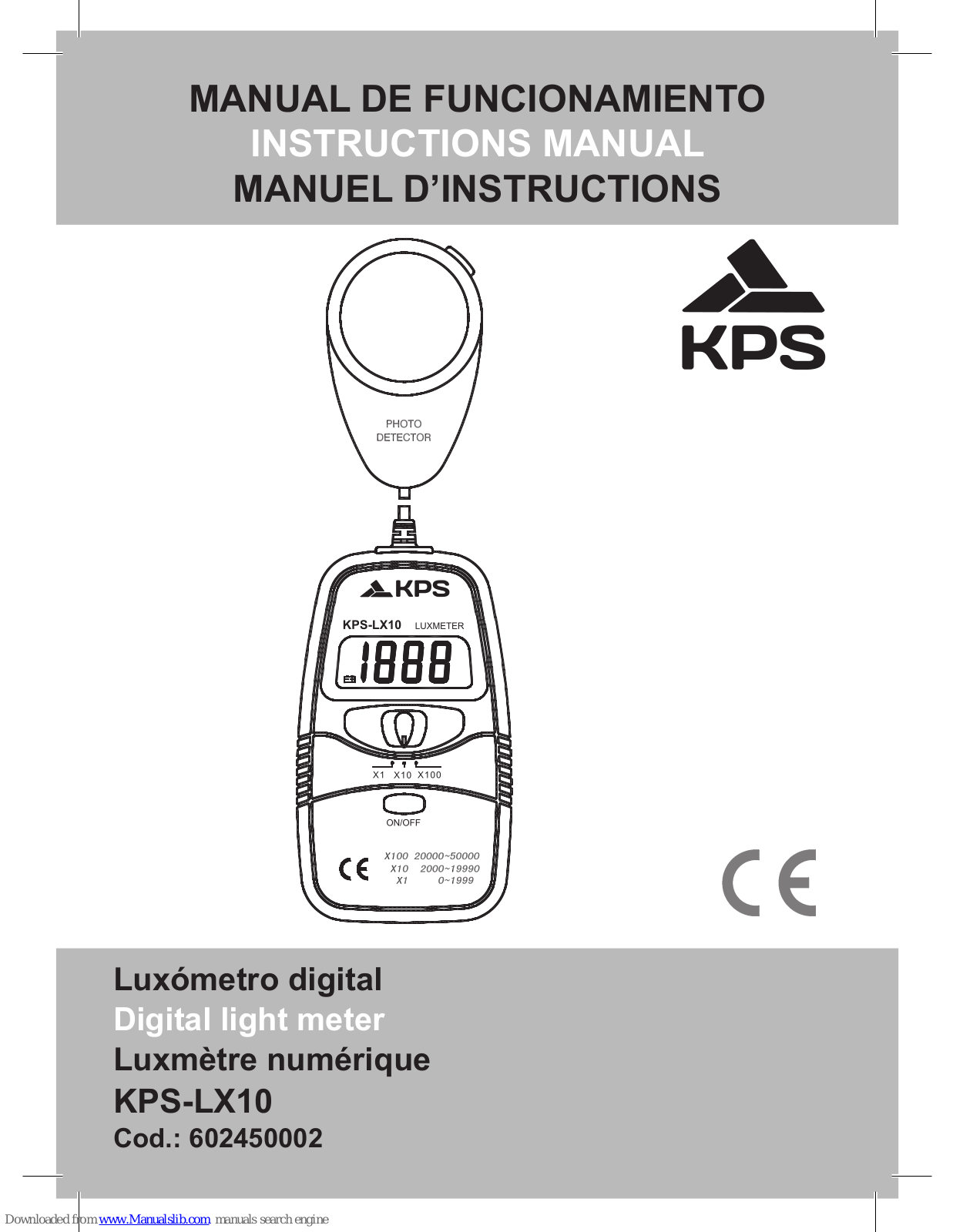 KPS KPS-LX10 Instruction Manual