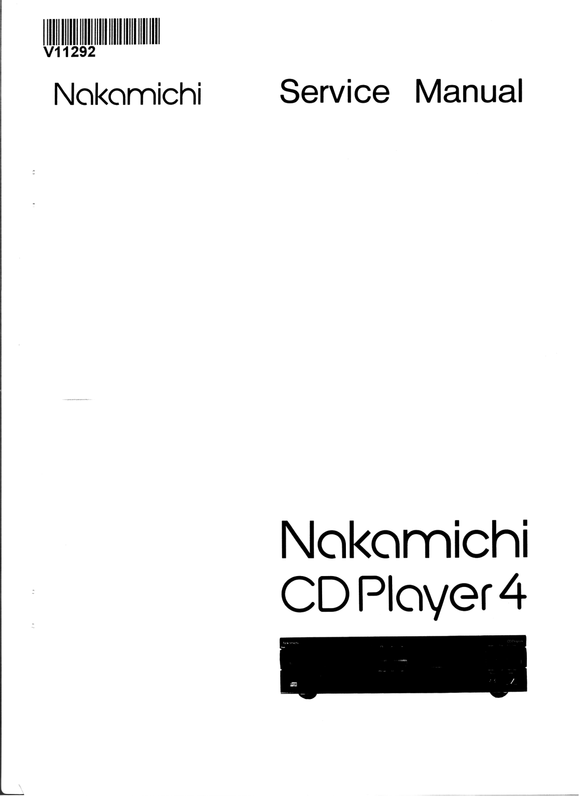 Nakamichi 4, CD Player 4 Service manual