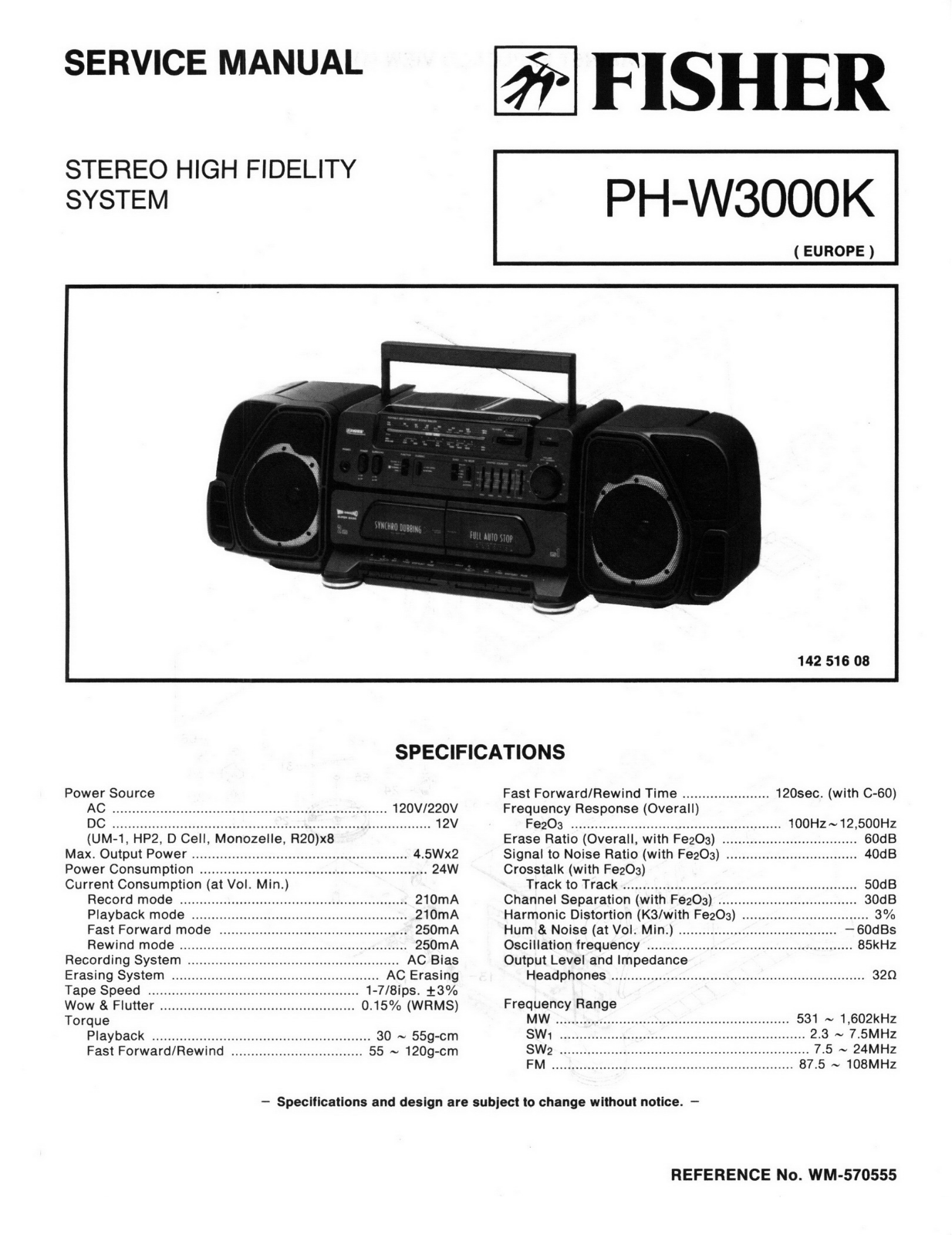Fisher Radio PHW3000K Schematic - ManualMachine.com