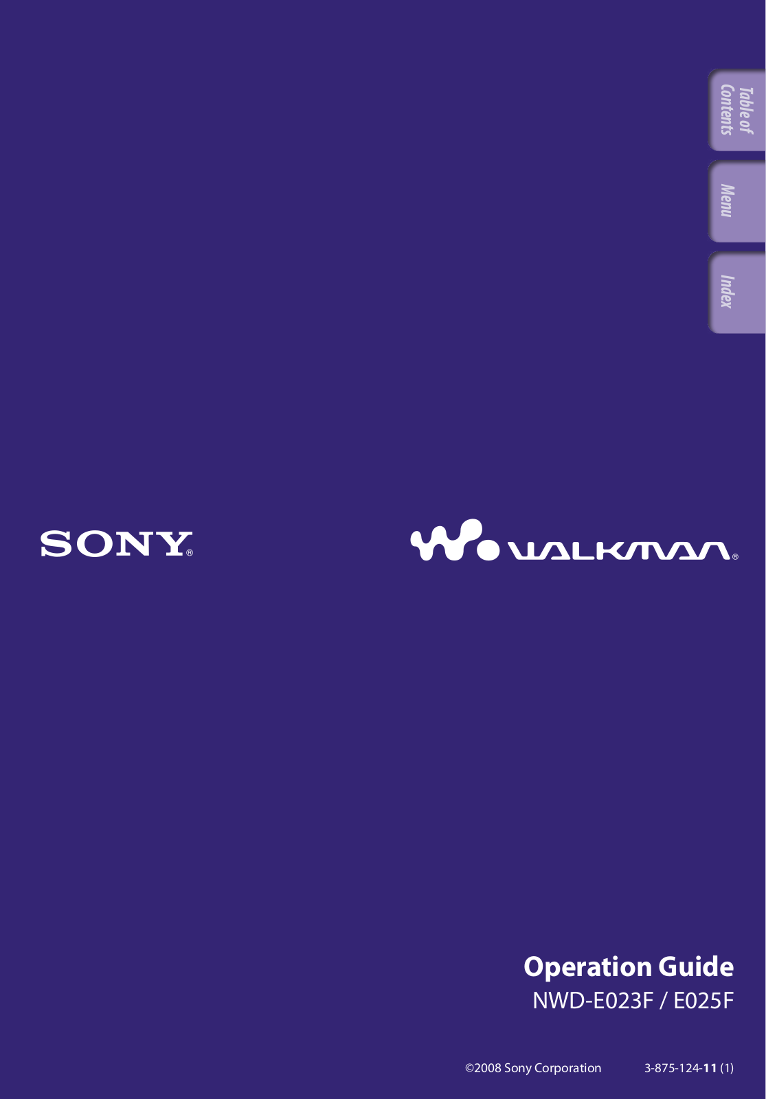 SONY NWD-E023, NWD-E025 User Manual