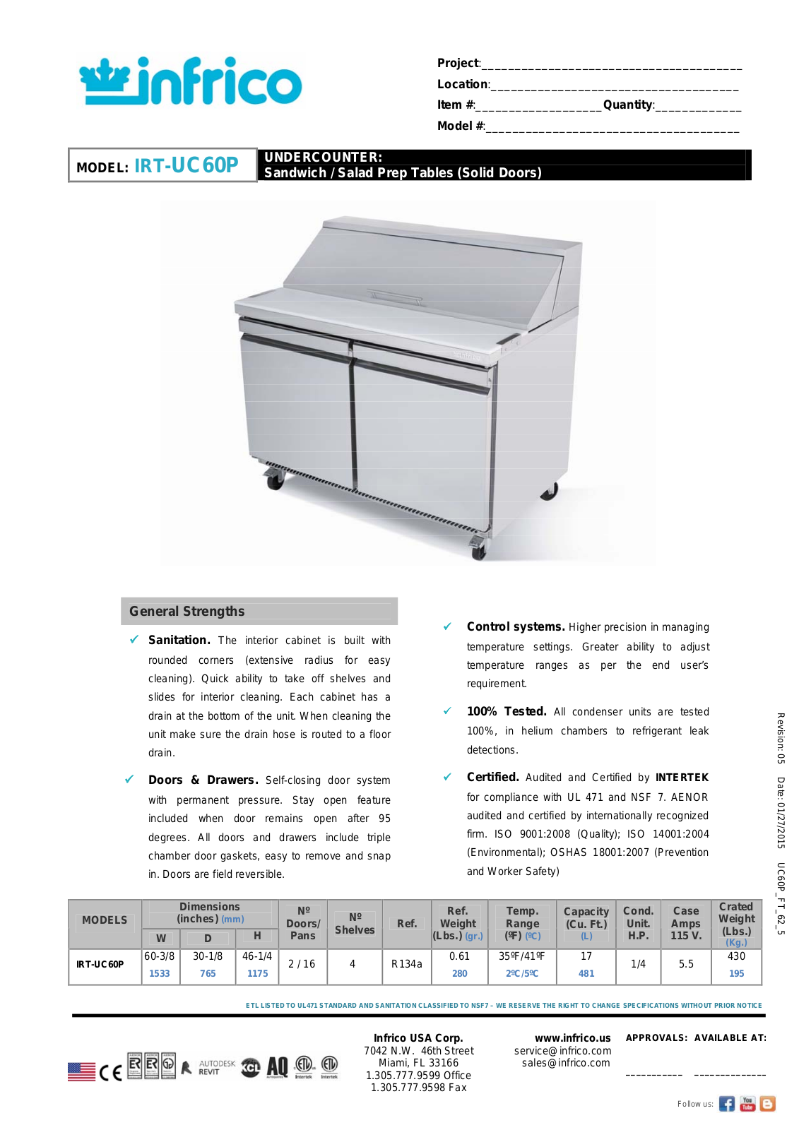 Infrico IRT-UC60P User Manual