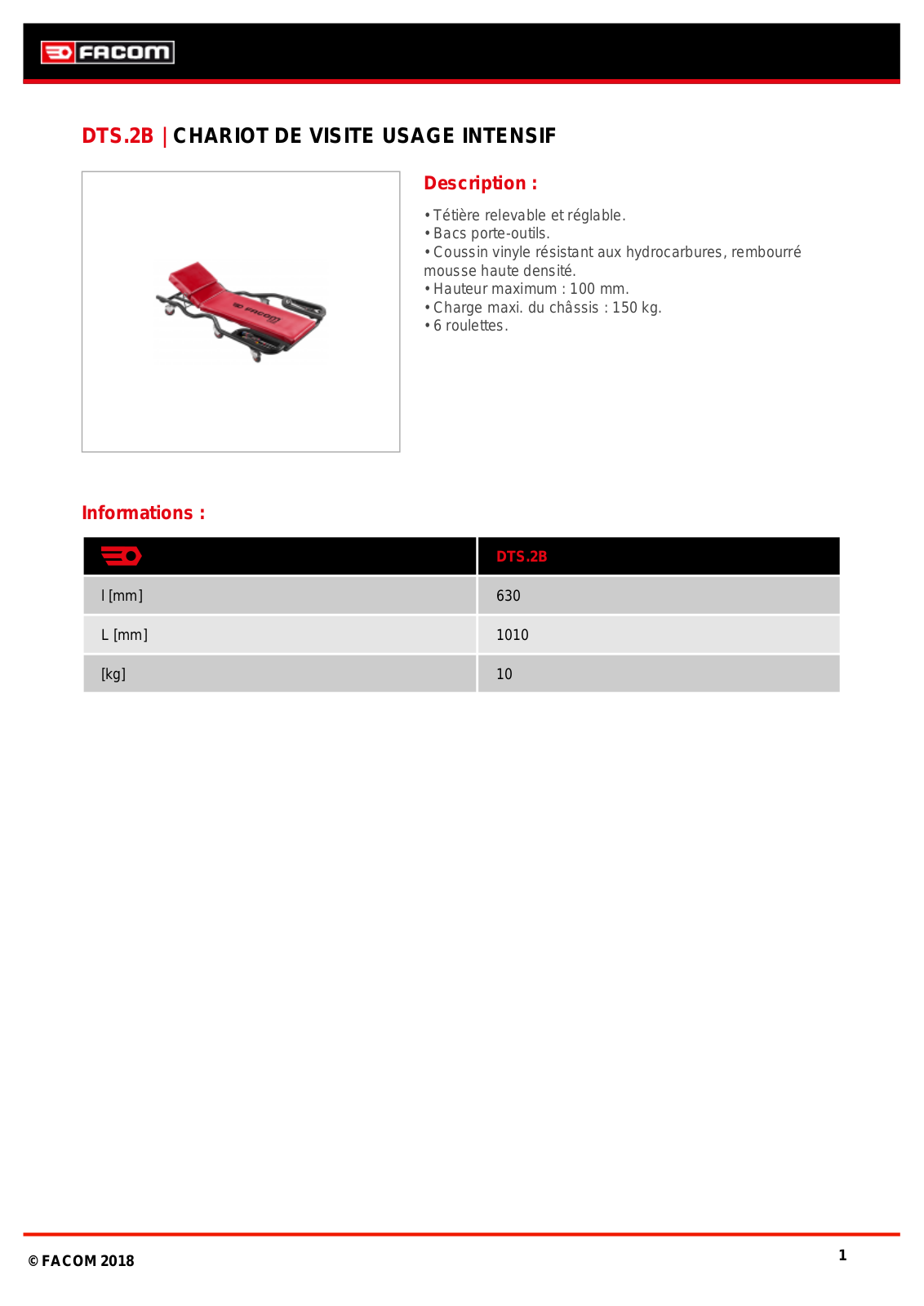 Facom DTS.2BPF Specification - ManualMachine.com