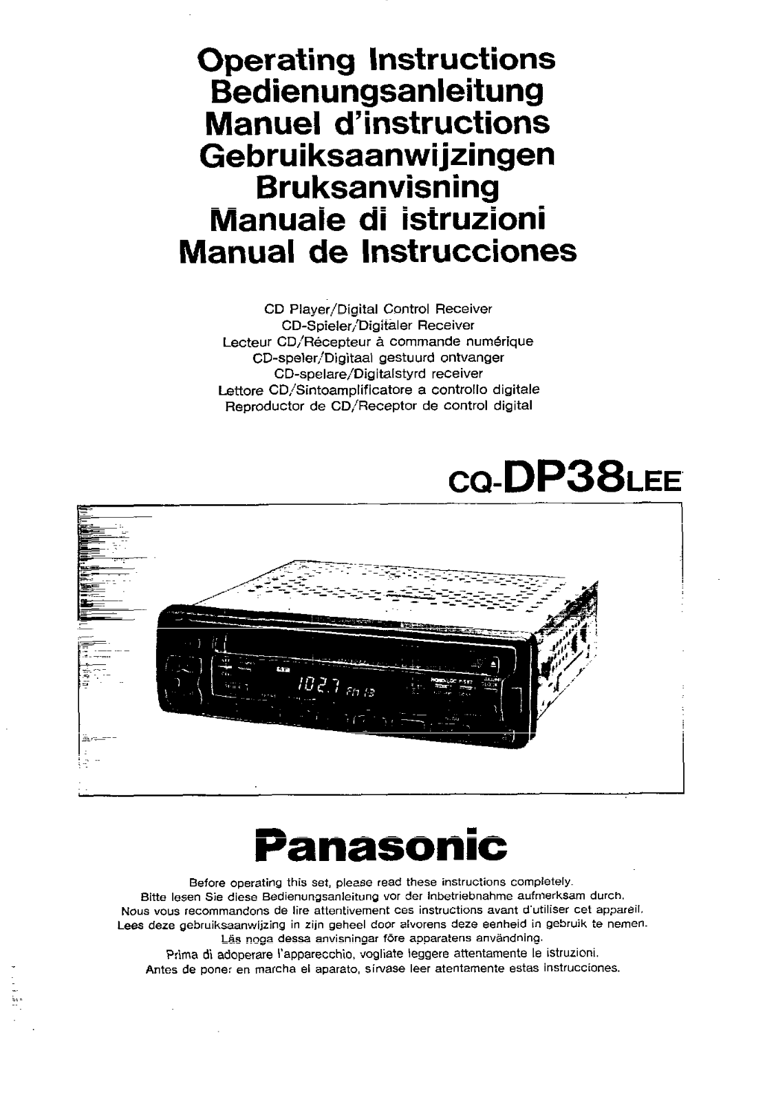 Panasonic CQ-DP38L User Manual